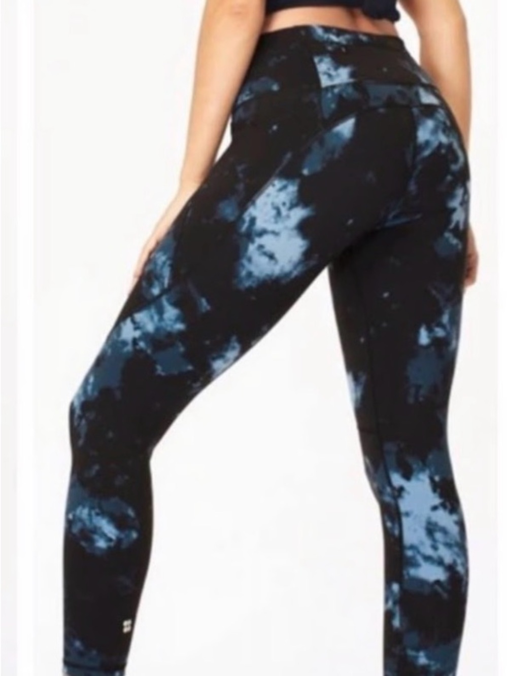 Sweaty Betty The Power Blue Tie Dye 7/8 Legging Small